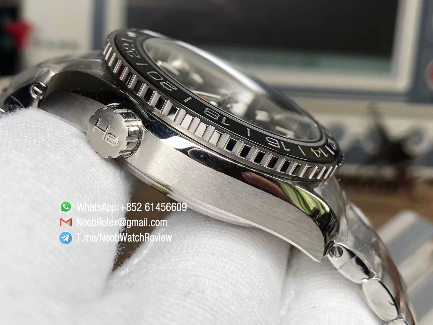 VSF Best Edition Planet Ocean 600M Co Axial 43mm GMT Black Dial Silver Markers on Steel Bracelet Asian Clone 8605 Movement 04