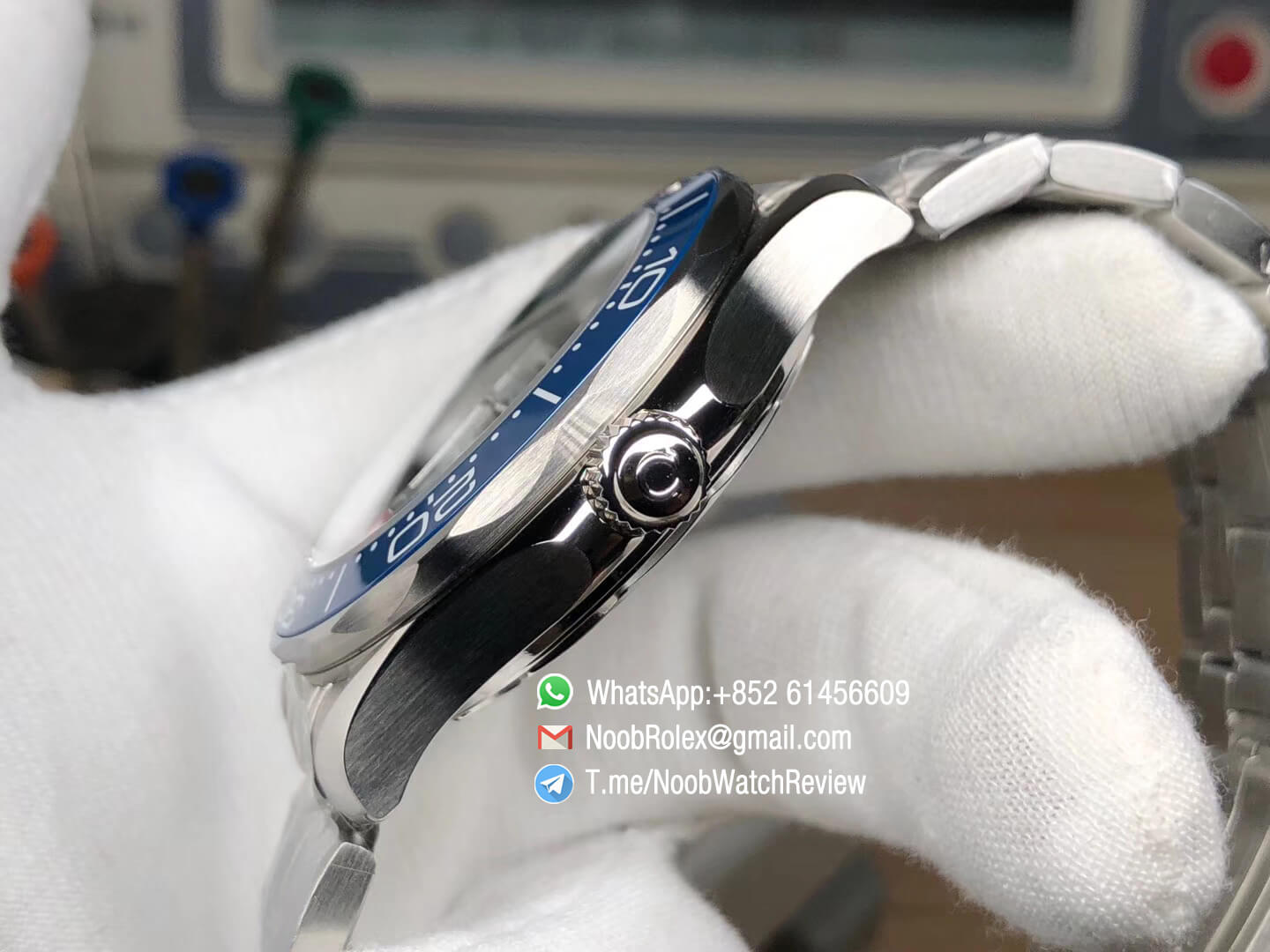 VSF Best Edition V2 2018 Seamaster Diver 300M Blue Ceramic Bezel Blue Wave Textured Dial on Steel Bracelet A8800 Black Balance Wheel 06