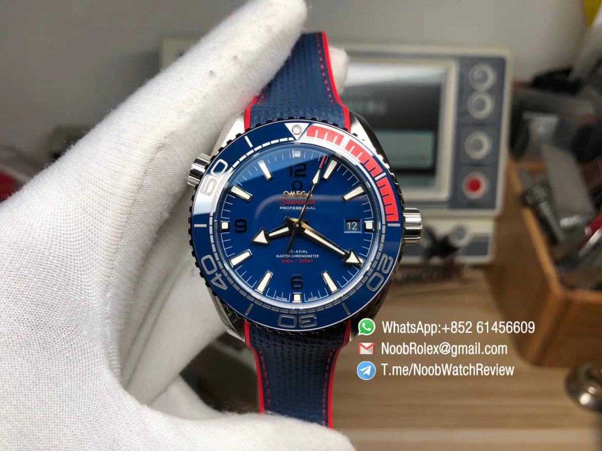 VSF Planet Ocean 600m 43mm Pyeongchang 2018 Edition Blue Dial on Blue Nylon Strap A8900 Super Clone Movement 01