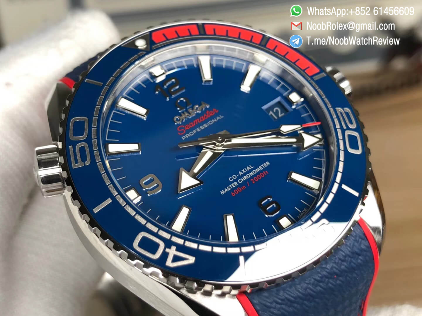 VSF Planet Ocean 600m 43mm Pyeongchang 2018 Edition Blue Dial on Blue Nylon Strap A8900 Super Clone Movement 03