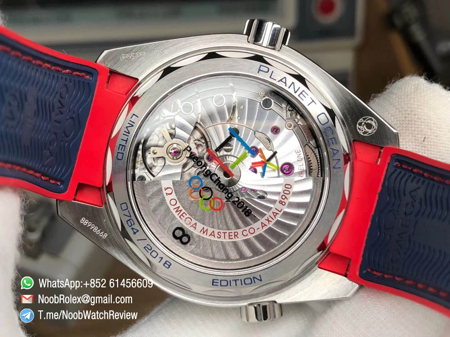 VSF Planet Ocean 600m 43mm Pyeongchang 2018 Edition Blue Dial on Blue Nylon Strap A8900 Super Clone Movement 07