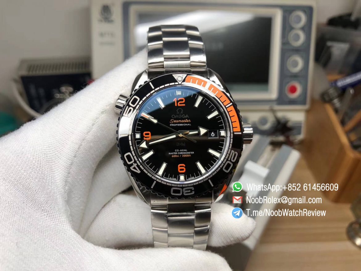 VSF V2 Seamaster Diver 600m Planet Ocean Stainless Steel Case Bracelet Black Orange Bezel Black Dial Asian Clone 8900 Movement 01