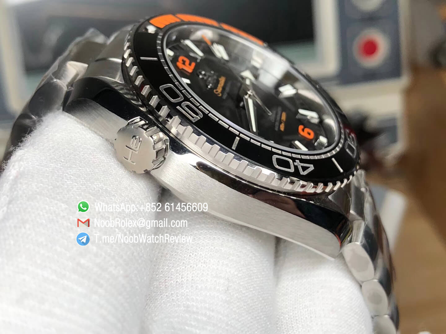 VSF V2 Seamaster Diver 600m Planet Ocean Stainless Steel Case Bracelet Black Orange Bezel Black Dial Asian Clone 8900 Movement 04