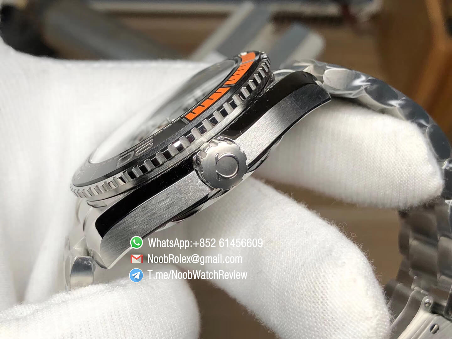 VSF V2 Seamaster Diver 600m Planet Ocean Stainless Steel Case Bracelet Black Orange Bezel Black Dial Asian Clone 8900 Movement 06