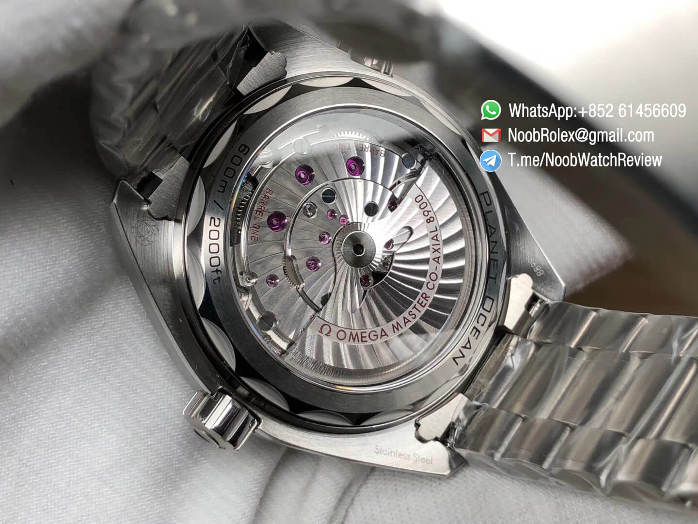 VSF V2 Seamaster Diver 600m Planet Ocean Stainless Steel Case Bracelet Black Orange Bezel Black Dial Asian Clone 8900 Movement 07