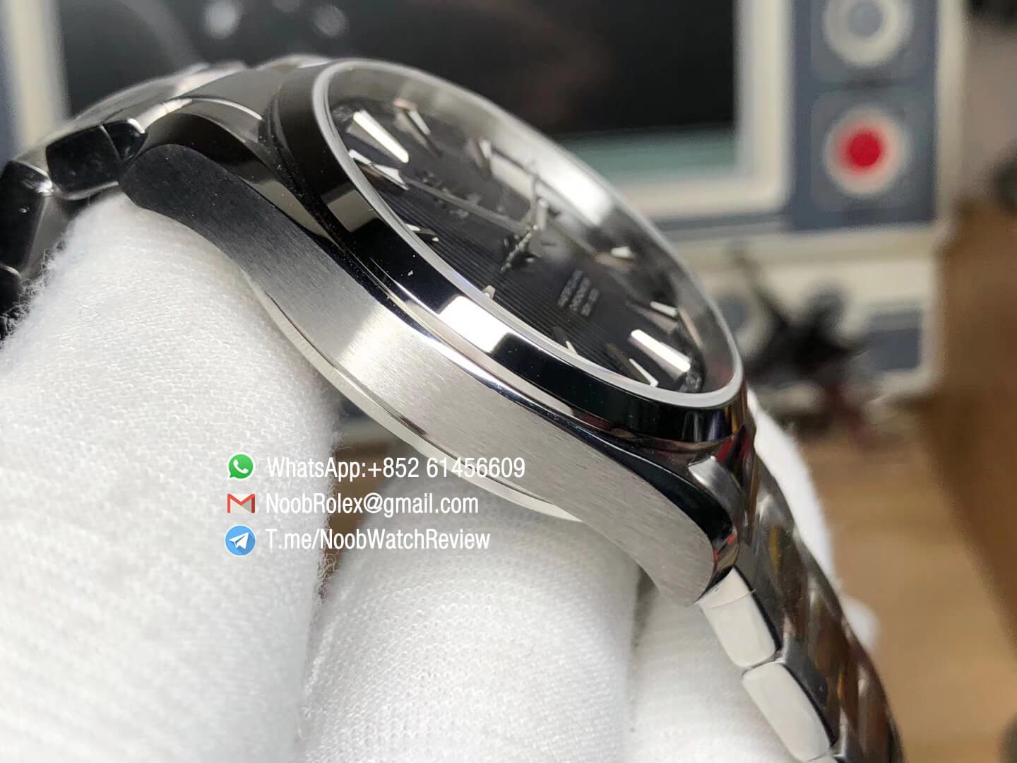 VS Factory Omega Seamaster Aqua Terra 150M Steel Case Blue Textured Dial Silver Markers on Steel Bracelet A8500 Super Clone Movement 04