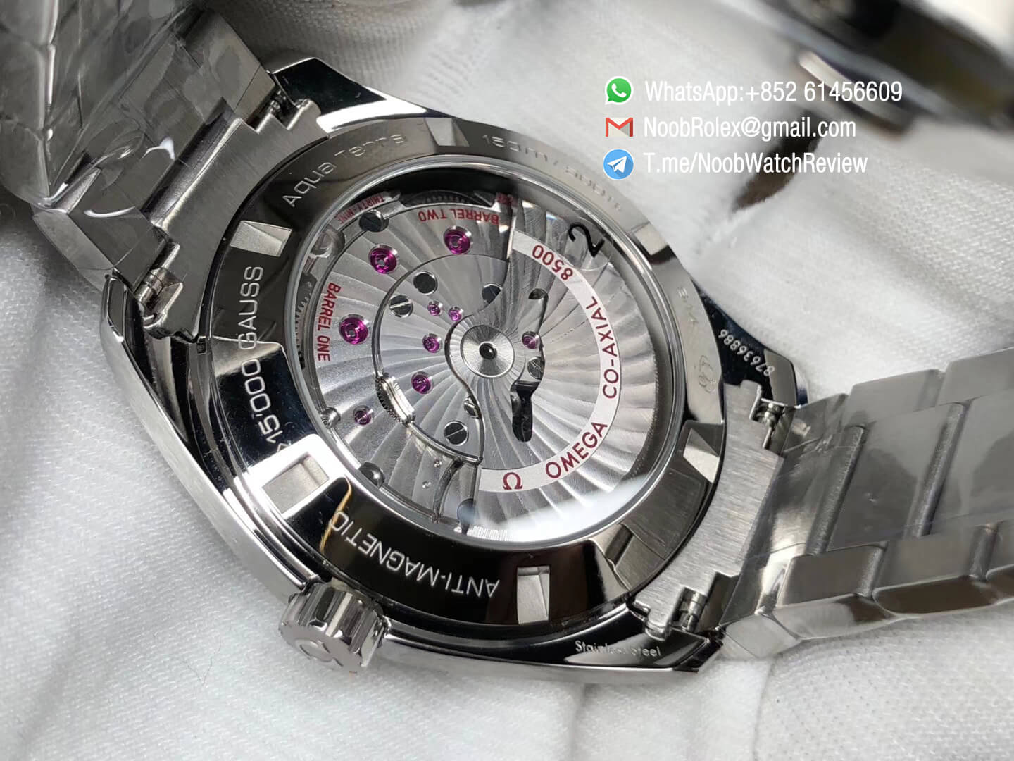 VS Factory Omega Seamaster Aqua Terra 150M Steel Case Blue Textured Dial Silver Markers on Steel Bracelet A8500 Super Clone Movement 07