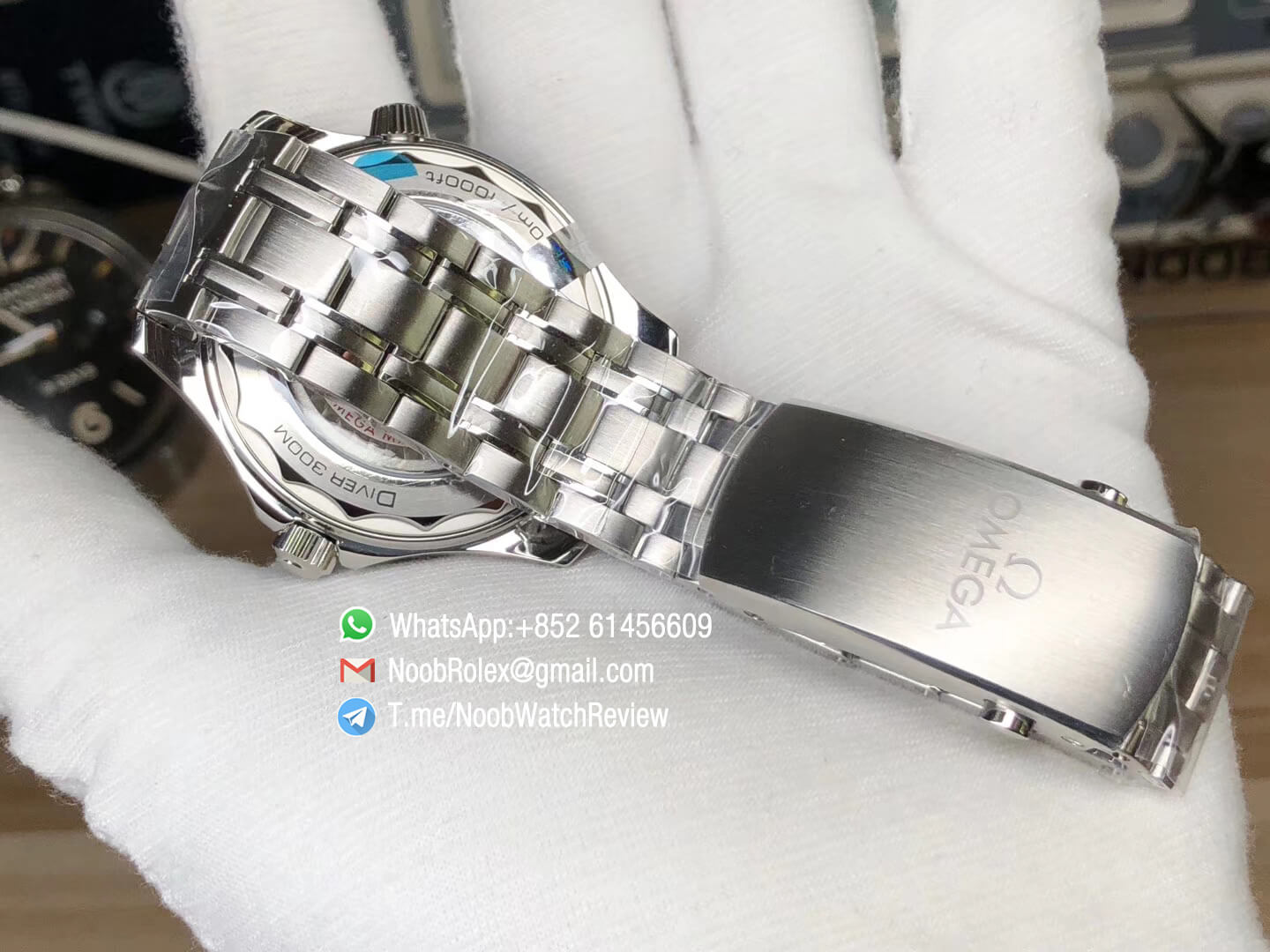 VSF 2019 Omega Seamaster Diver 300M Stell Case Bracelet Black Bezel White Wave Textured Dial Super Clone Asian 8800 Movement 08