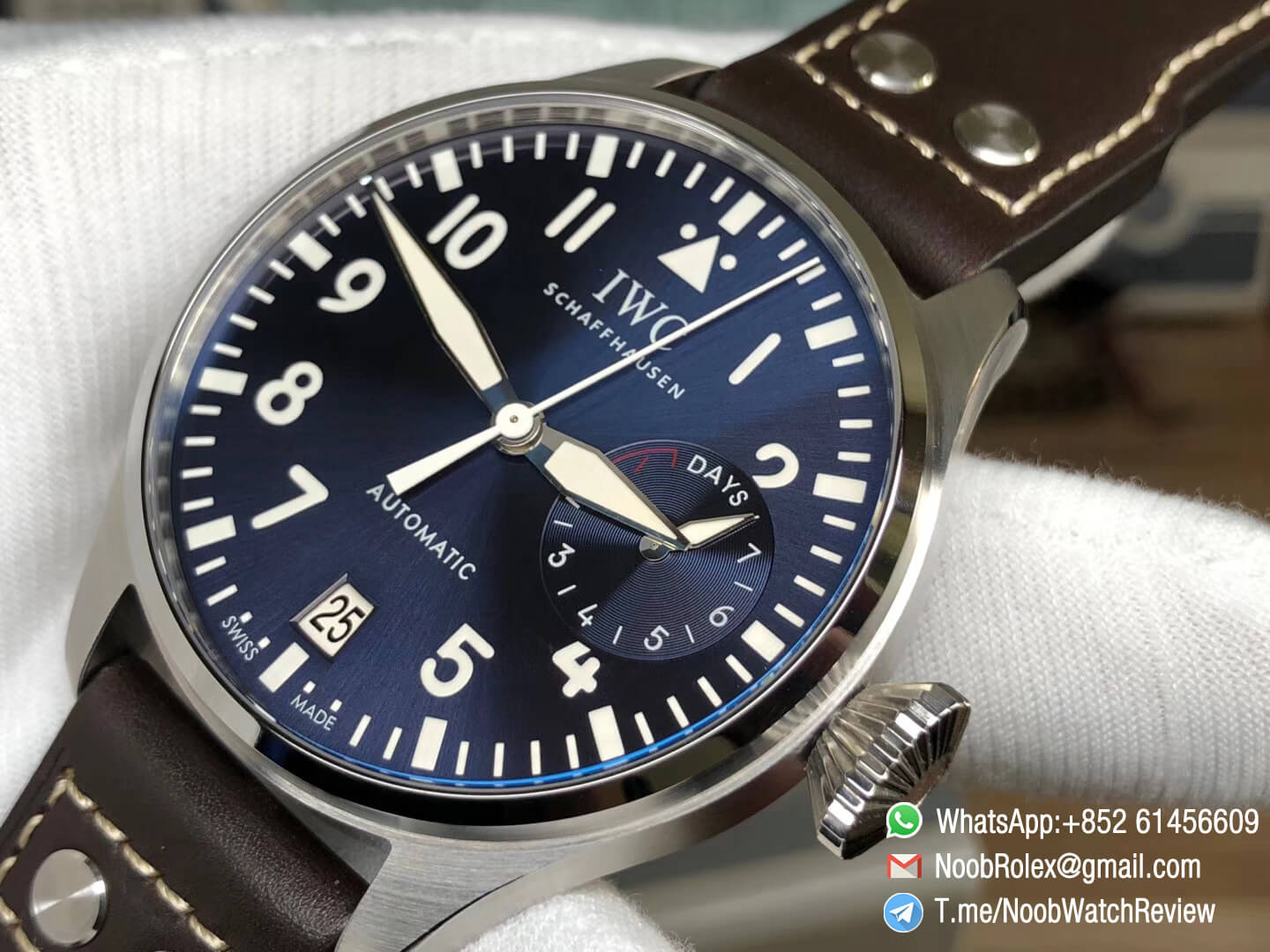 ZF Top Quality IWC Big Pilot Power Reserve IW500916 2016 Le Petit Prince Edition Blue Dial on Brown Leather Strap A51111 05