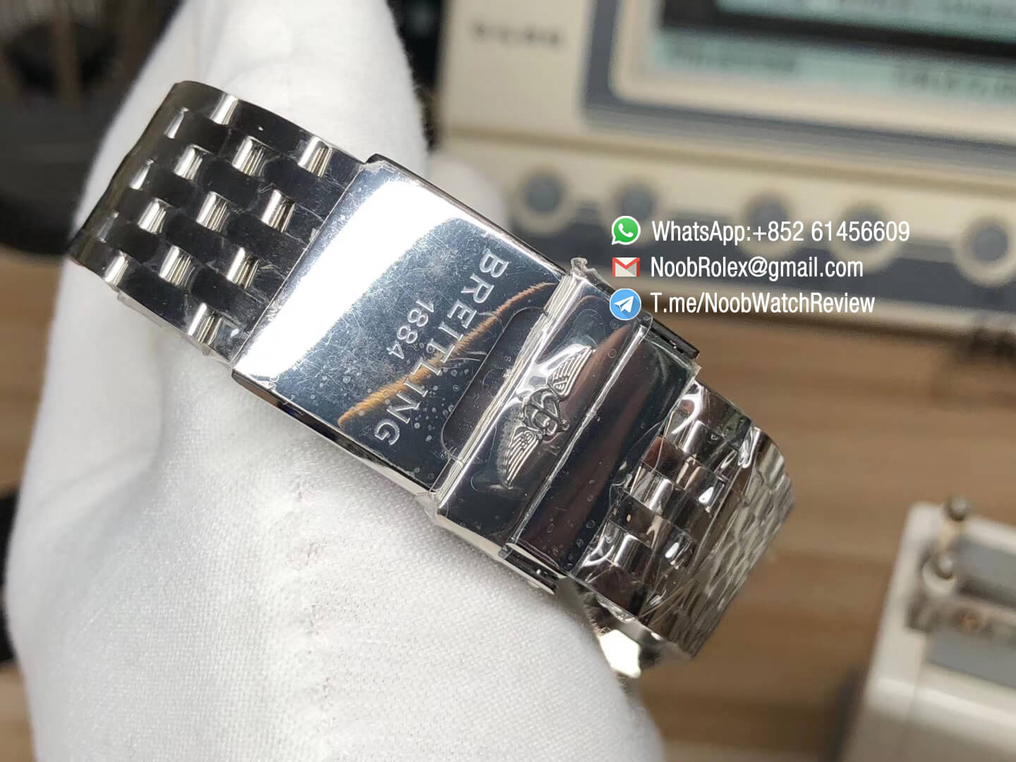 JF High Quality Breitling Navitimer 01 Chrono Stainless Steel Case Bracelet Blue Dial White Sub Dial on A7750 Best Edition 06