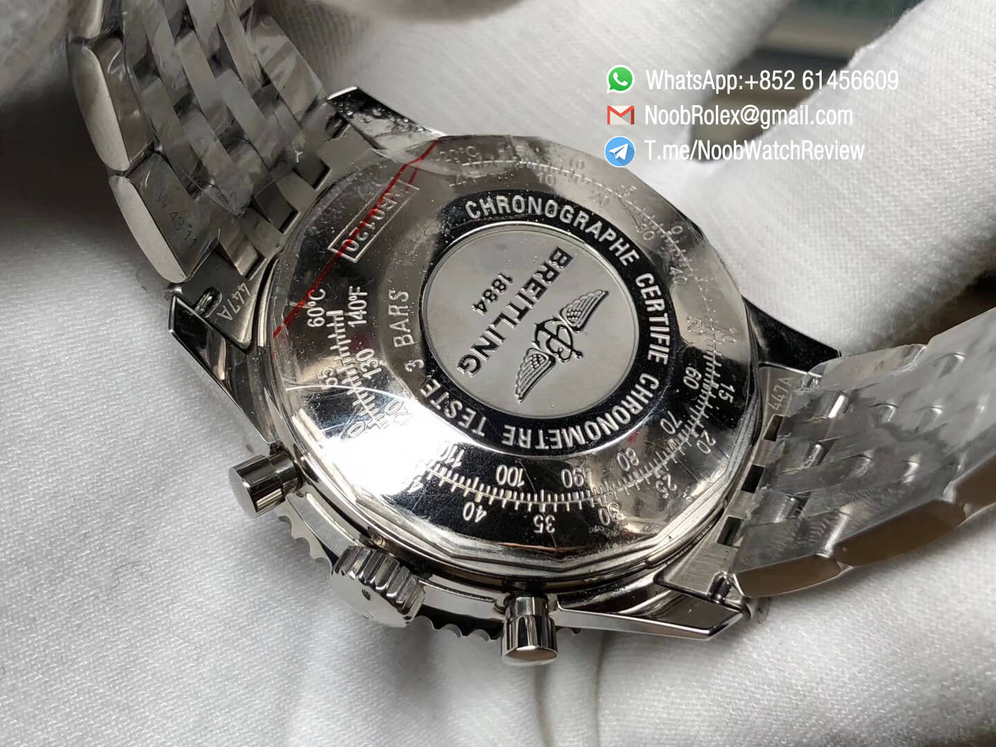 JF High Quality Breitling Navitimer 01 Chrono Stainless Steel Case Bracelet Blue Dial White Sub Dial on A7750 Best Edition 07