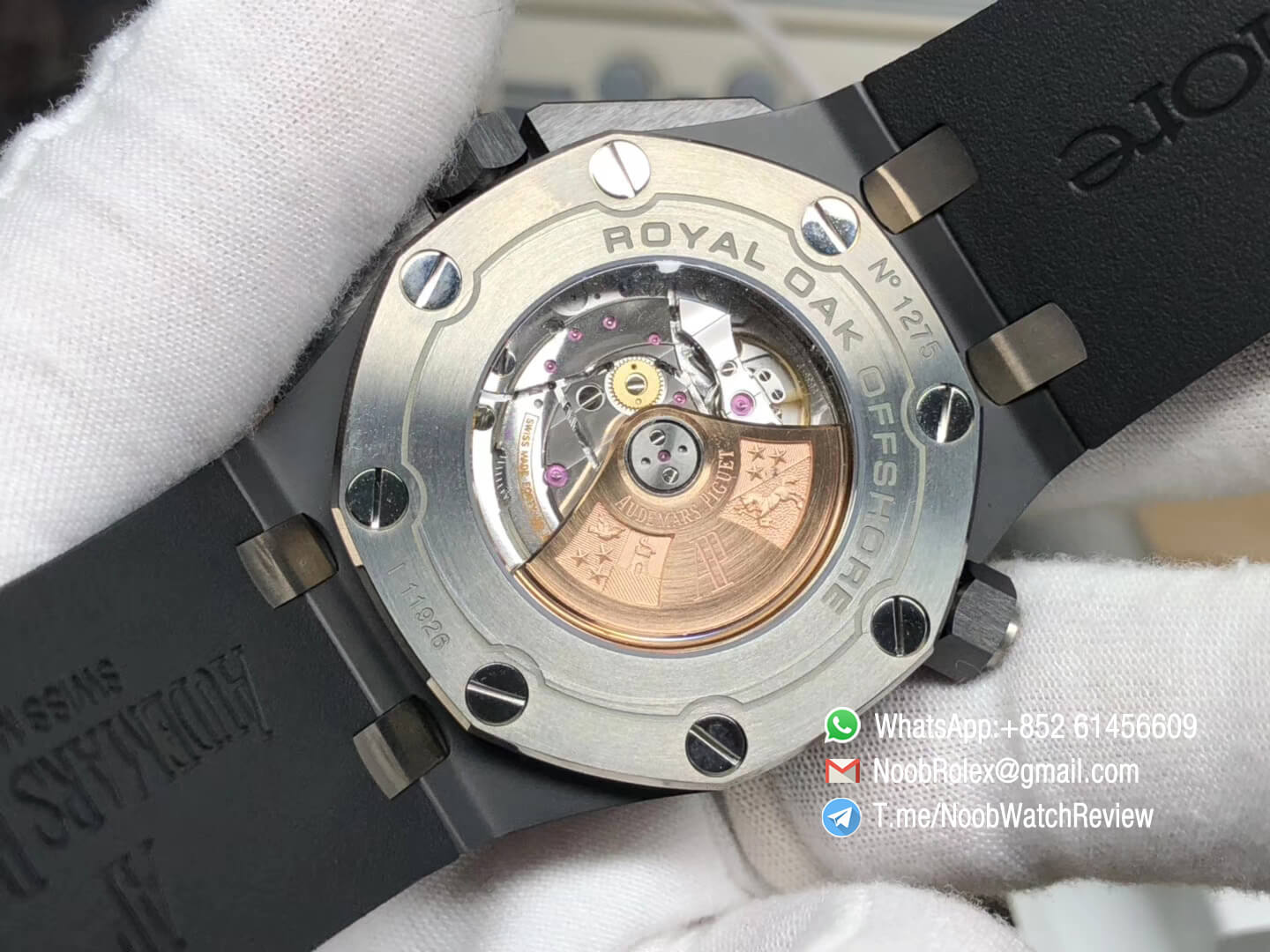 JF High Quality Rep Watch Royal Oak Offshore Diver AP 15707 Quarter Orange Index Ceramic Case on Rubber Strap A3120 08