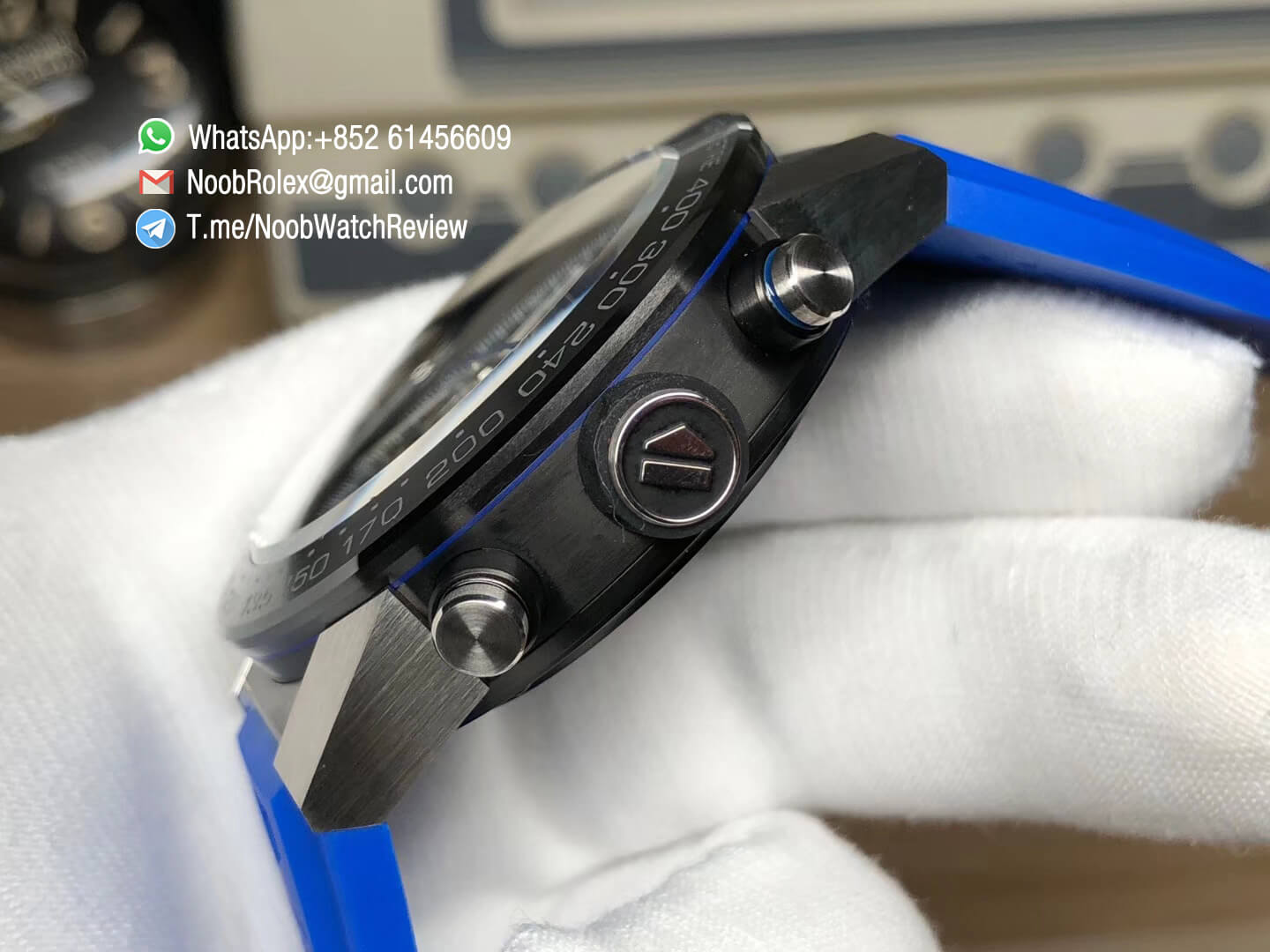 XF Best Quality Tag Heuer Carrera CAL Heuer 01 Chrono PVD Case Skeleton Dial Blue Hand Blue Rubber Strap Asain Clone 1887 Movement 06