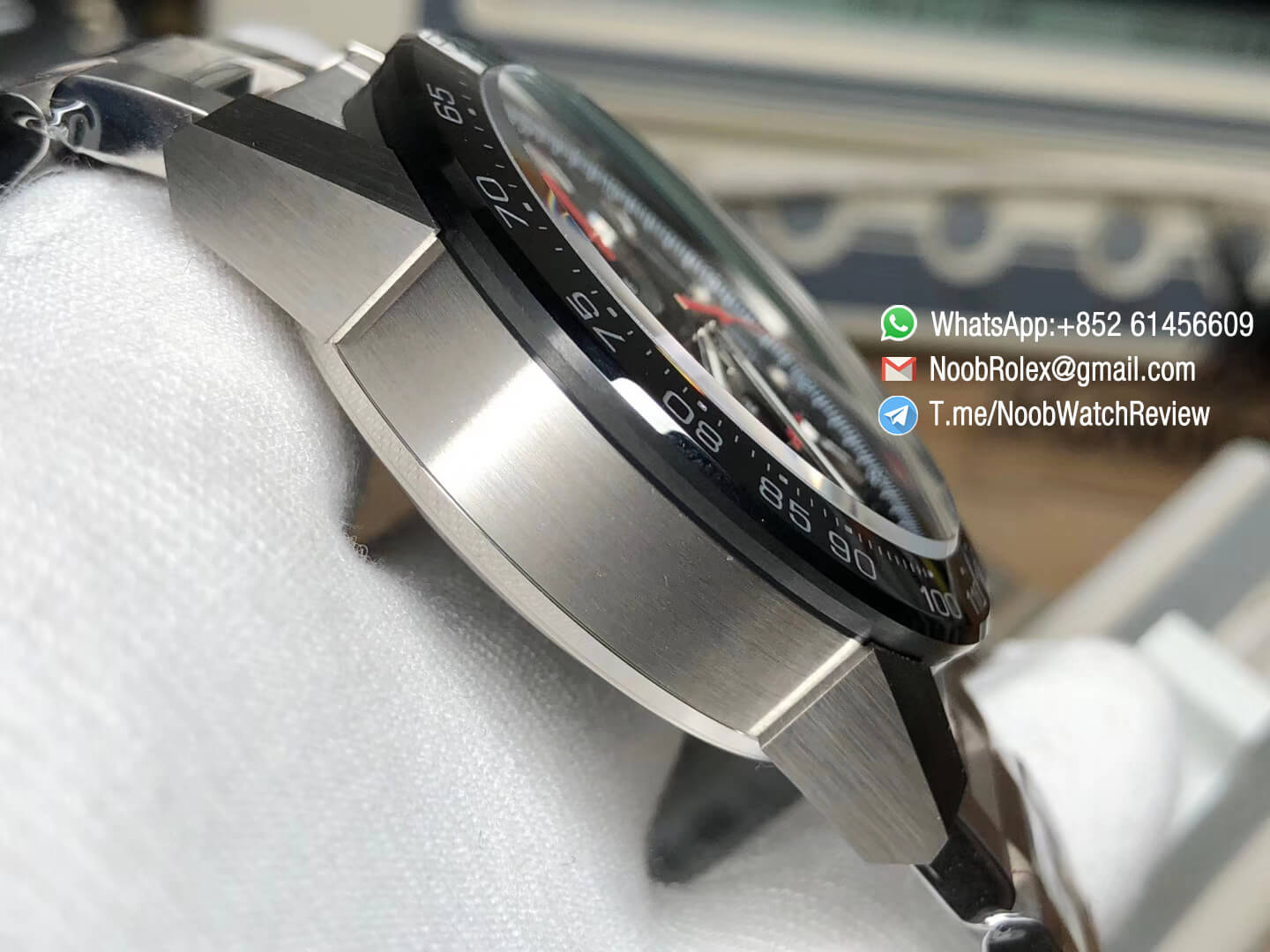 XF High Quality Tag Heuer Carrera CAL Heuer 01 Chrono PVD Case Skeleton Dial Red Hand Steel Bracelet on Asain Clone 1887 Movement 04