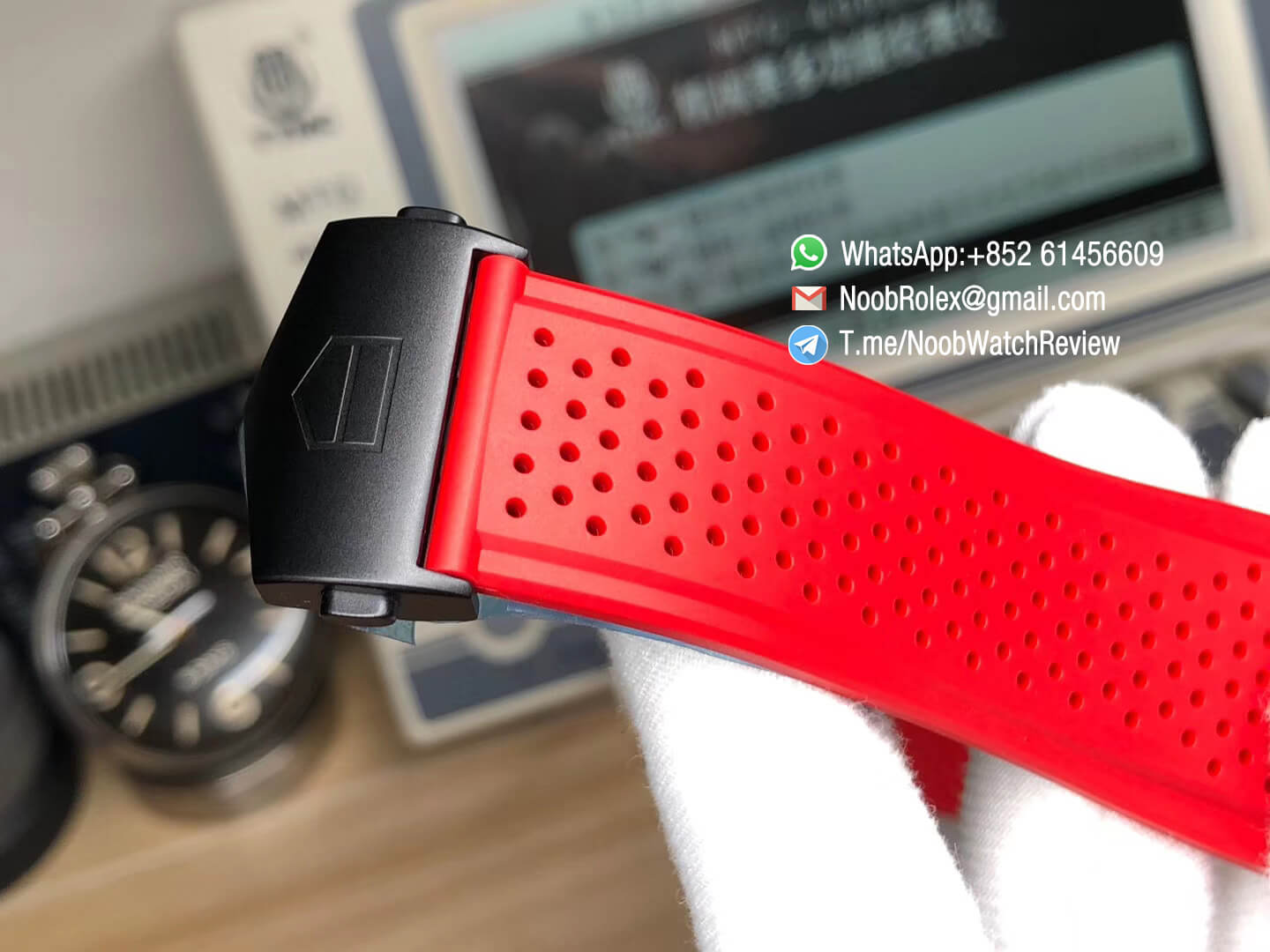 XF Top Rep Tag Heuer Carrera CAL Heuer 01 Chrono PVD Case Skeleton Dial Red Hand Red Rubber Strap Asain Clone 1887 Movement 08