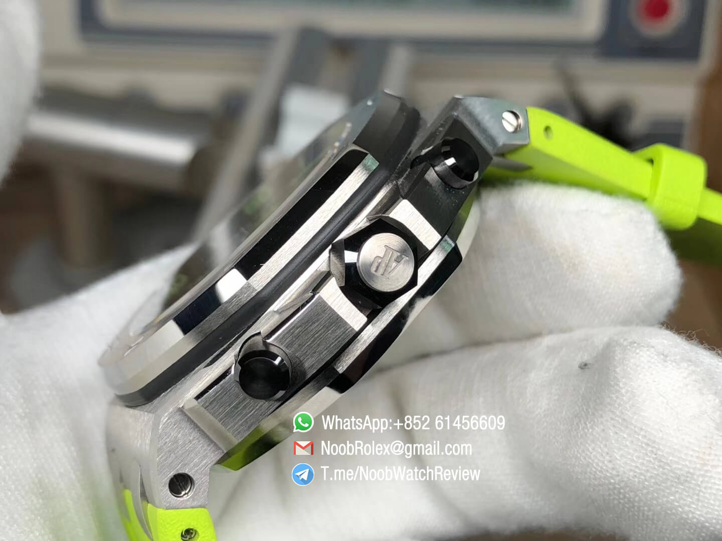 JF Best Edition Royal Oak Offshore Diver Chronograph Green Dial on Green Rubber Strap A3126 V2 06