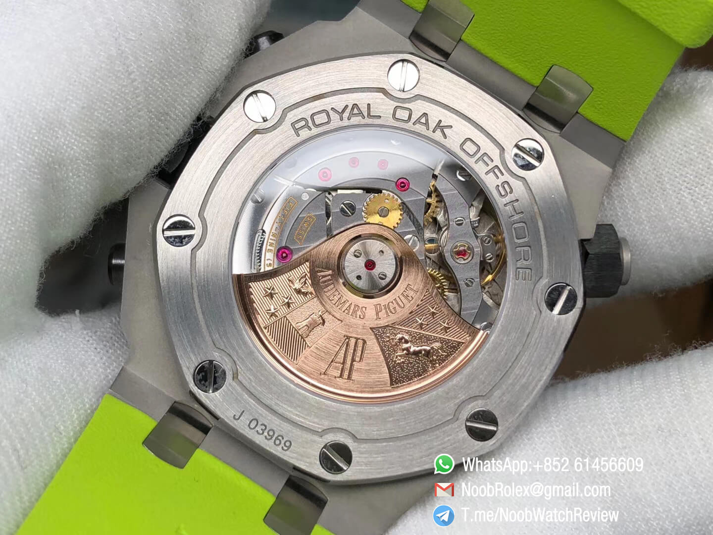 JF Best Edition Royal Oak Offshore Diver Chronograph Green Dial on Green Rubber Strap A3126 V2 07