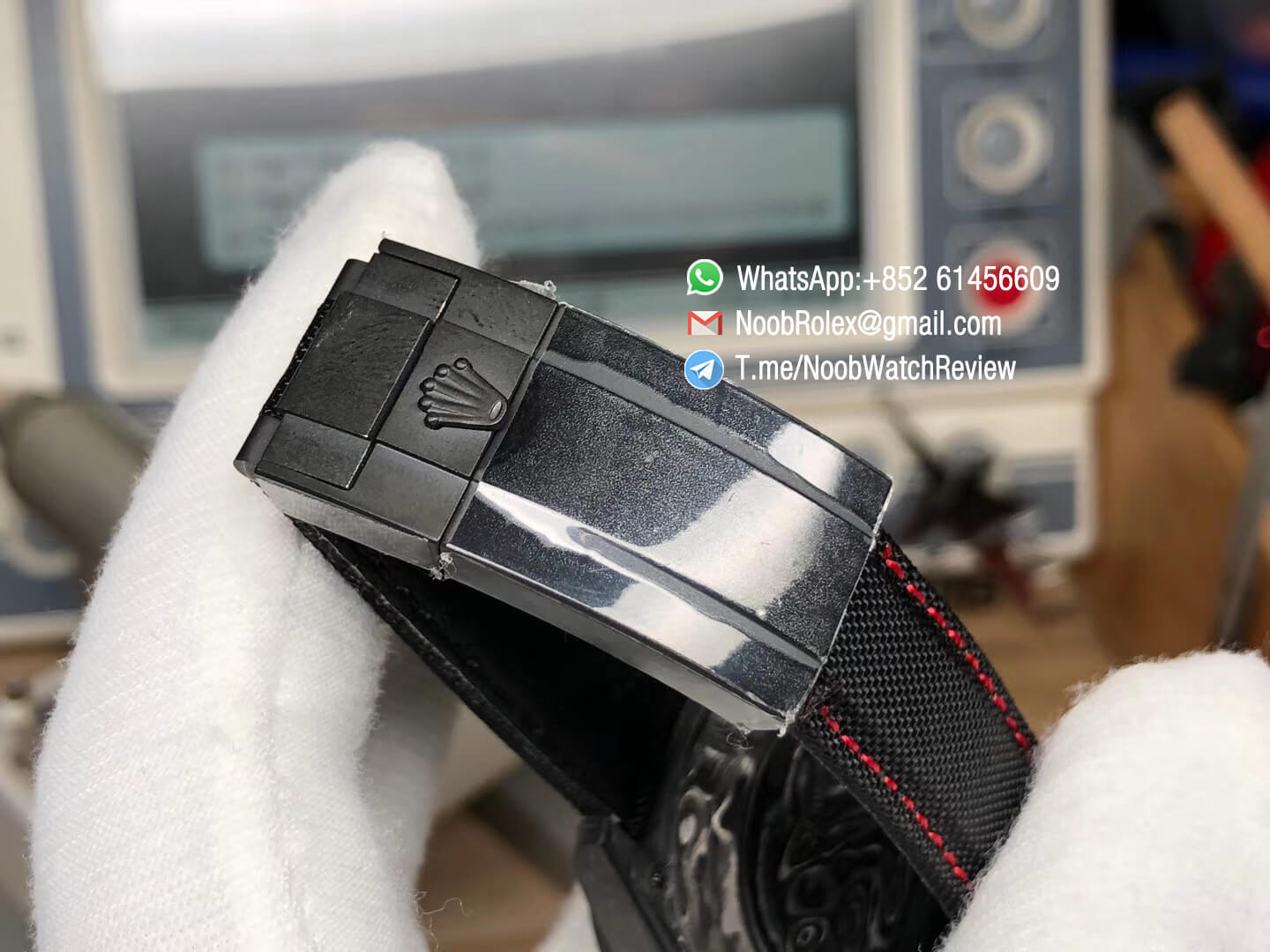 TWF High Quality Replica Daytona DIW Carbon Case and Bezel Black Dial with Yellow Gold Markers and Hands on Black Nylon Strap A7750 09