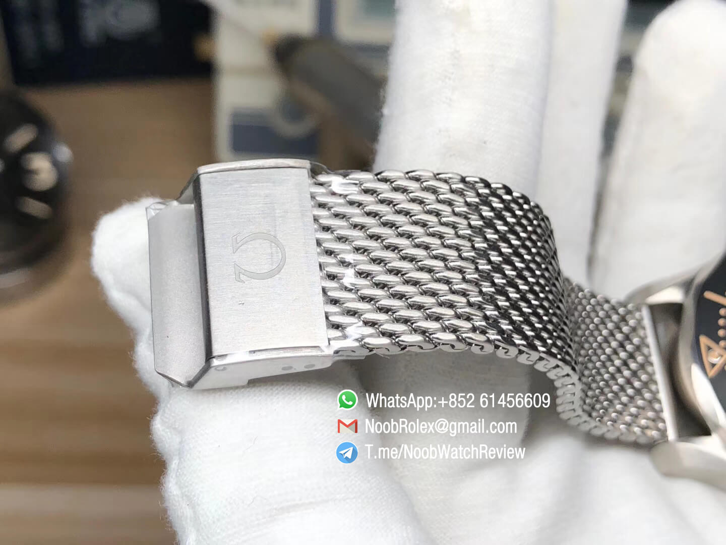 VS Factory Top Quality Omega Seamster Diver 300M James Bond 007 No Time to Die Titanium Case on Stainless Steel Mesh Bracelet A8806 09