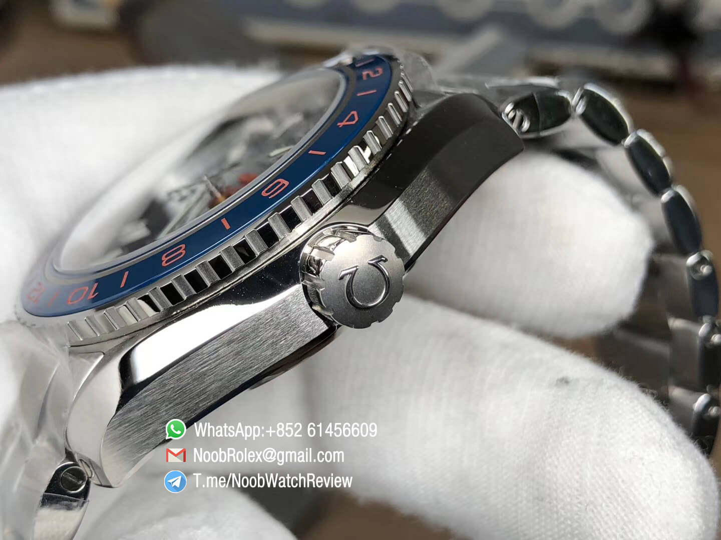 VSF Planet Ocean 600M GMT Blue Dial Blue Ceramic Bezel on Steel Bracelet A8605 Super Clone Movement 06