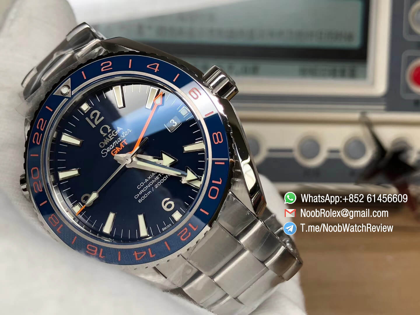 VSF Planet Ocean 600M GMT Blue Dial Blue Ceramic Bezel on Steel Bracelet A8605 Super Clone Movement 09