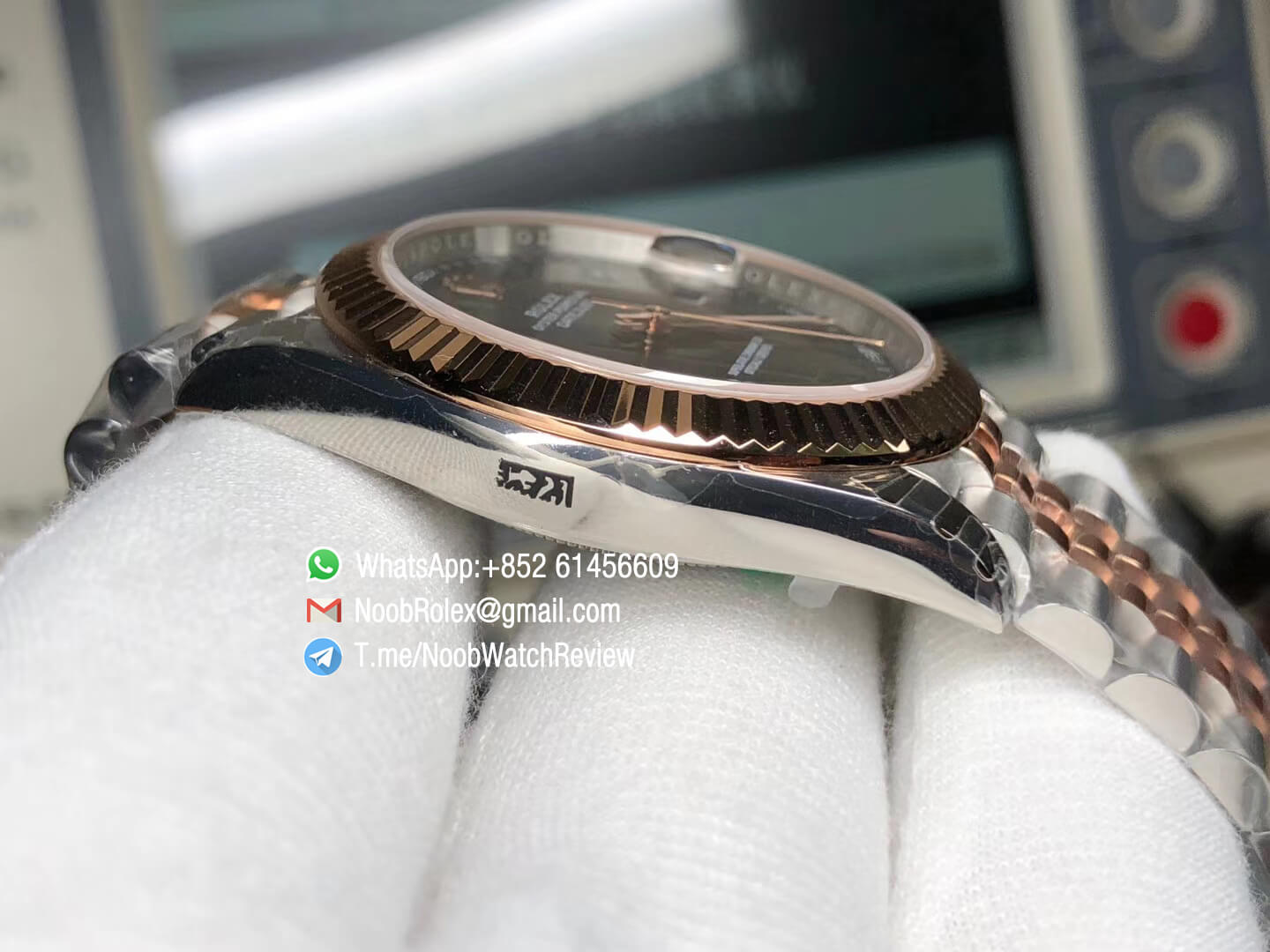 GMF Sup Rep Rolex DateJust 126331 41mm 904L Steel Case Wrapped Rose Gold Gray Dial Stick Marker On Two Tone Oyster Bracelet SA3255 04