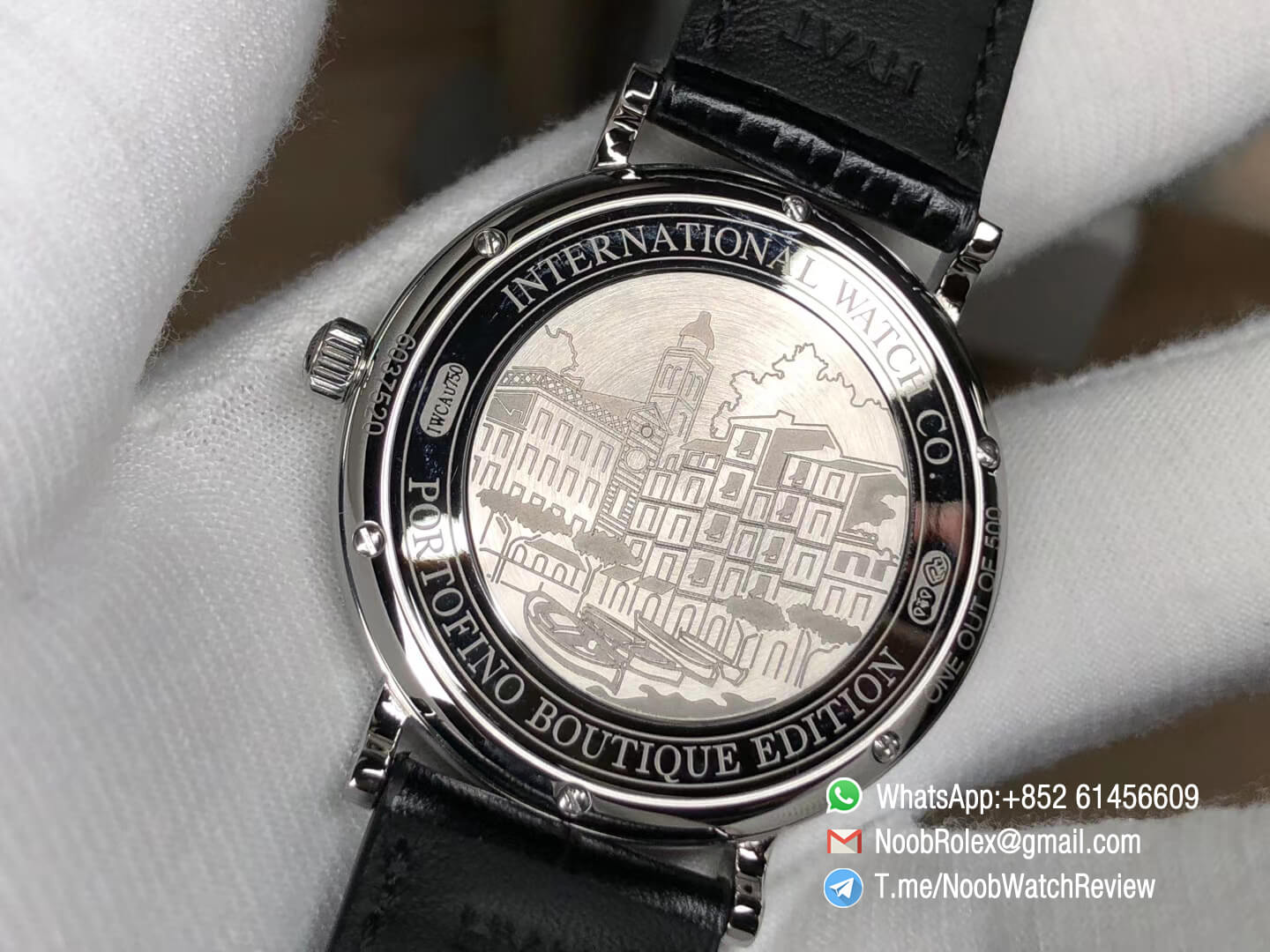 MKS Replica Swiss Watch IWC Portofino IW356512 Automatic Stainless Steel Case Blue Dial on Black Leather Strap A2892 07