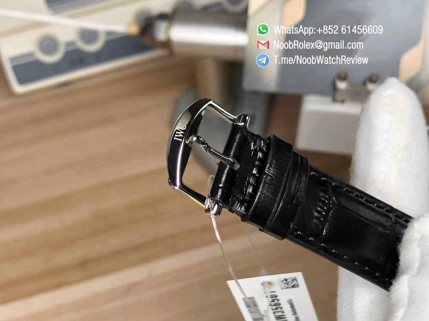 MKS Replica Swiss Watch IWC Portofino IW356512 Automatic Stainless Steel Case Blue Dial on Black Leather Strap A2892 08