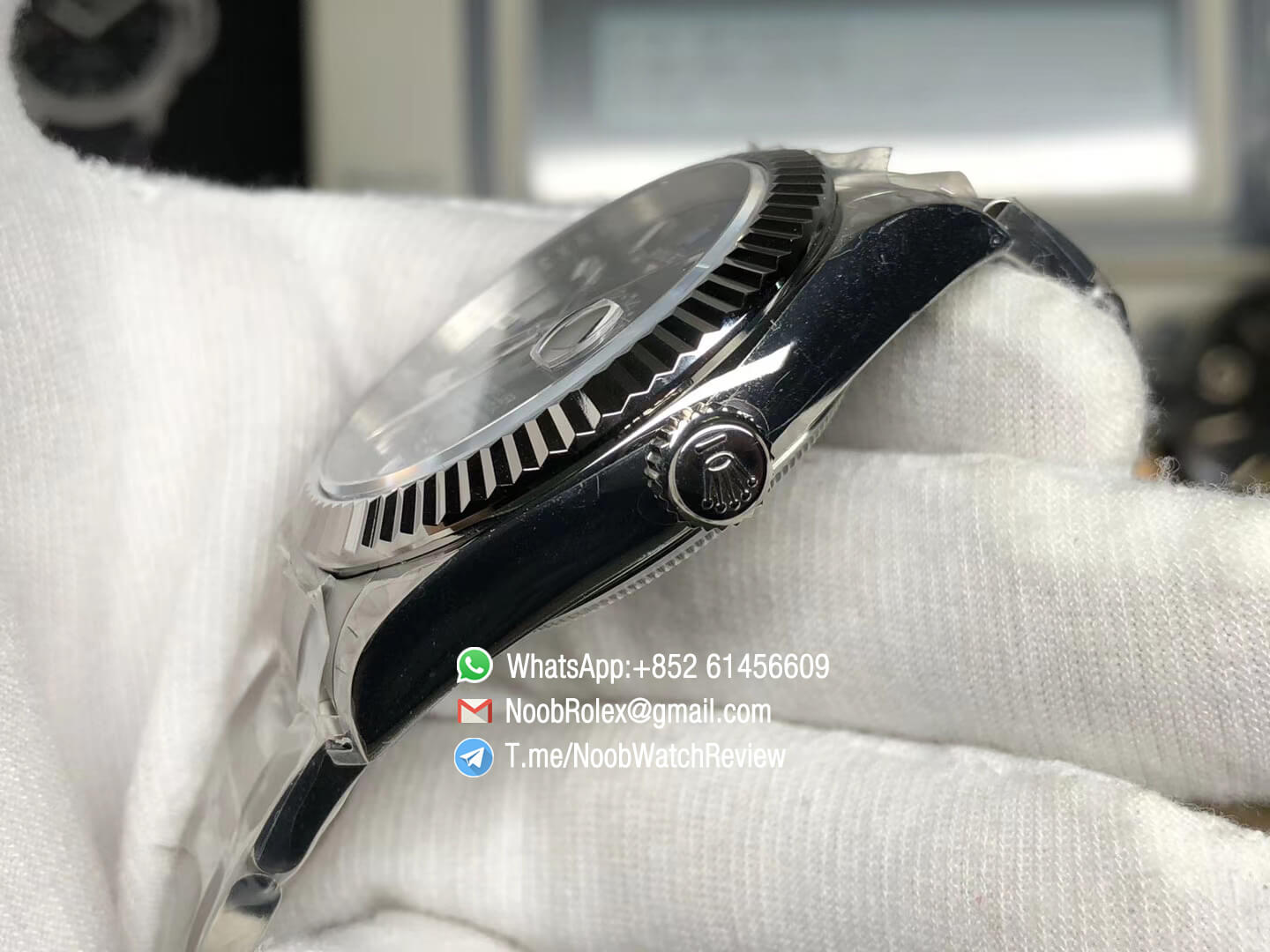 Noob Watch Quality Replica Sky Dweller 326934 Steel Case Blue Dial on Steel Bracelet Asian 9001 Movement Manual Month Display 05