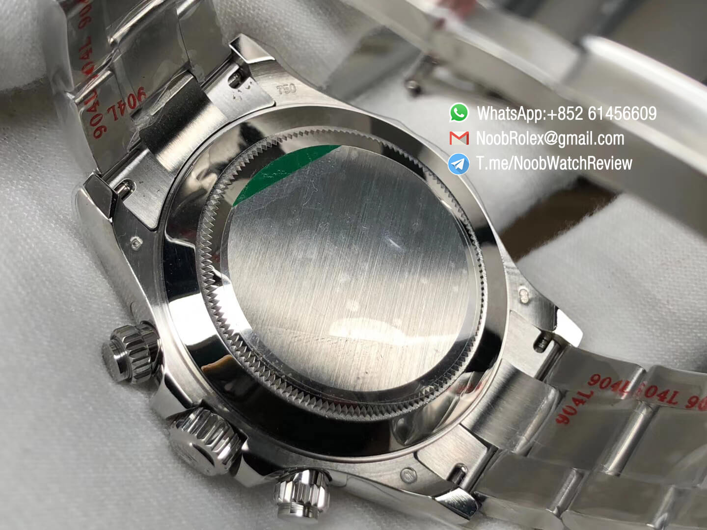 Noob Watches Rolex Daytona 116509 904L Stainless Steel Case and Bracelet Silver Dial with Red Hands SA4130 V3 07