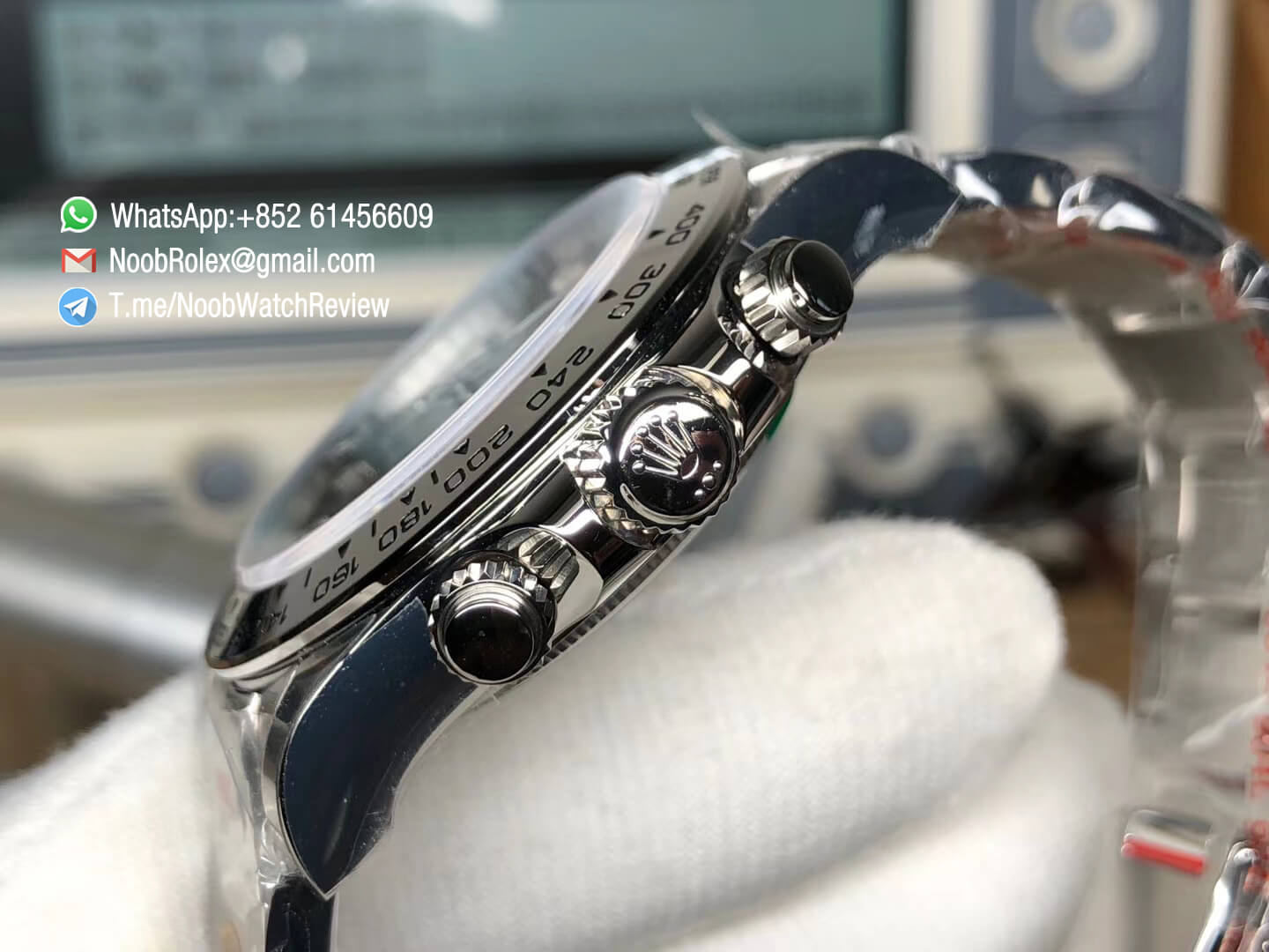 Noob Watches Rolex Daytona 116509 904L Steel Case and Bracelet Gray Dial Black Sub Dial SA4130 V3 06