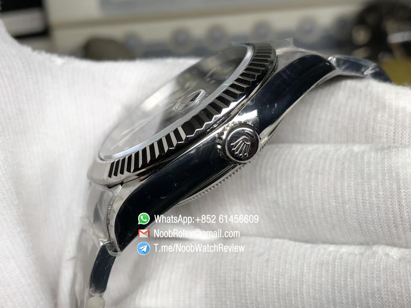 Noob Watches Top Replica Sky Dweller 326934 Steel Case Black Dial on Steel Bracelet Asian 9001 Movement Manual Month Display 05