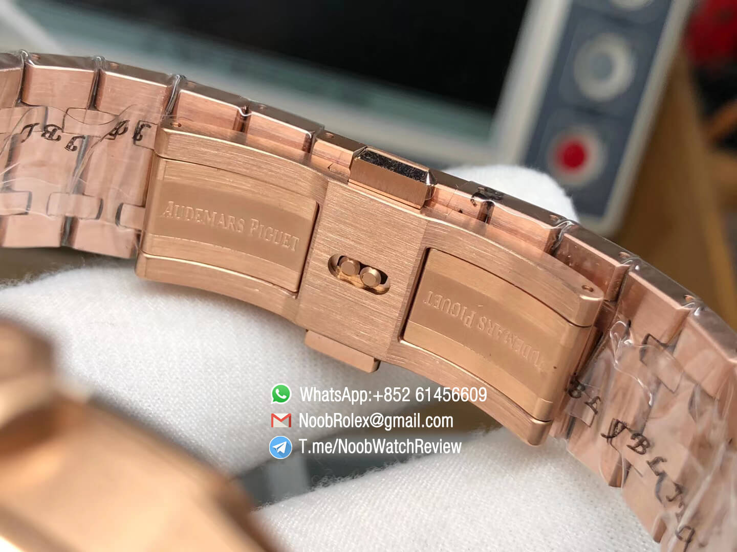 R8F RepWatch AP Royal Oak 26518OR V2 Real Tourbillon 18K Rose Gold Case Bracelet Skeleton Dial Seagull Movement 09