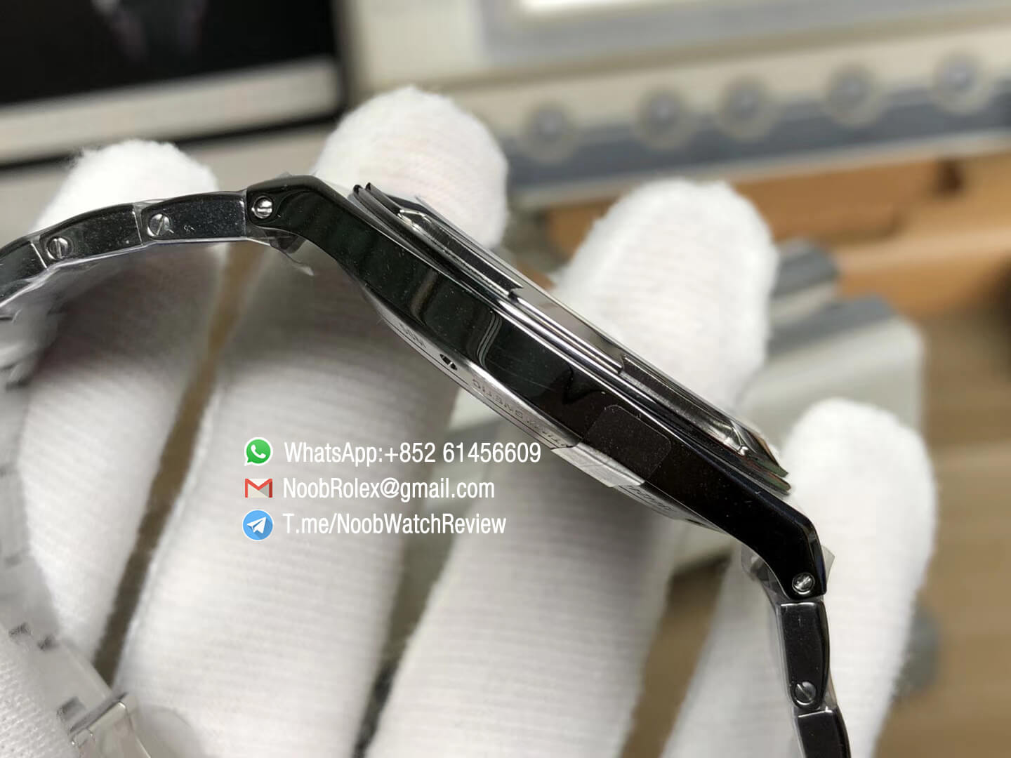 XF Sup Clone Overseas Ultra Thin 2000V Grey Dial with Stick Markers Superlume on Steel Case Bracelet A1120 05