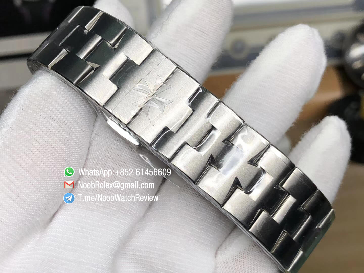 XF Sup Clone Overseas Ultra Thin 2000V Grey Dial with Stick Markers Superlume on Steel Case Bracelet A1120 06