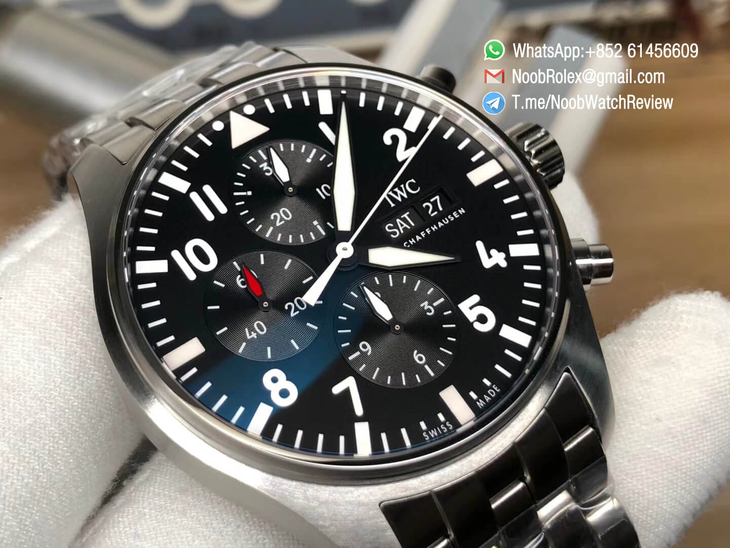 ZF | Pilot Watch | Chrono | IW377710 | V2 | Black Dial | Day & Date ...