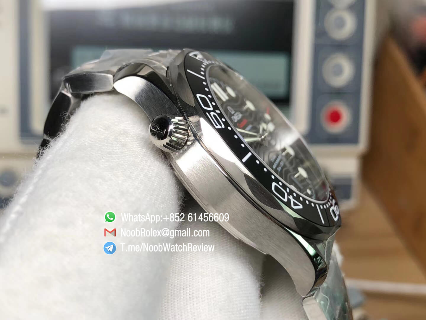 2018 Omega Seamaster Diver 300M Black Ceramic Black Dial on Steel Case Bracelet A8800 with Black Balance Wheel VSF V2 04