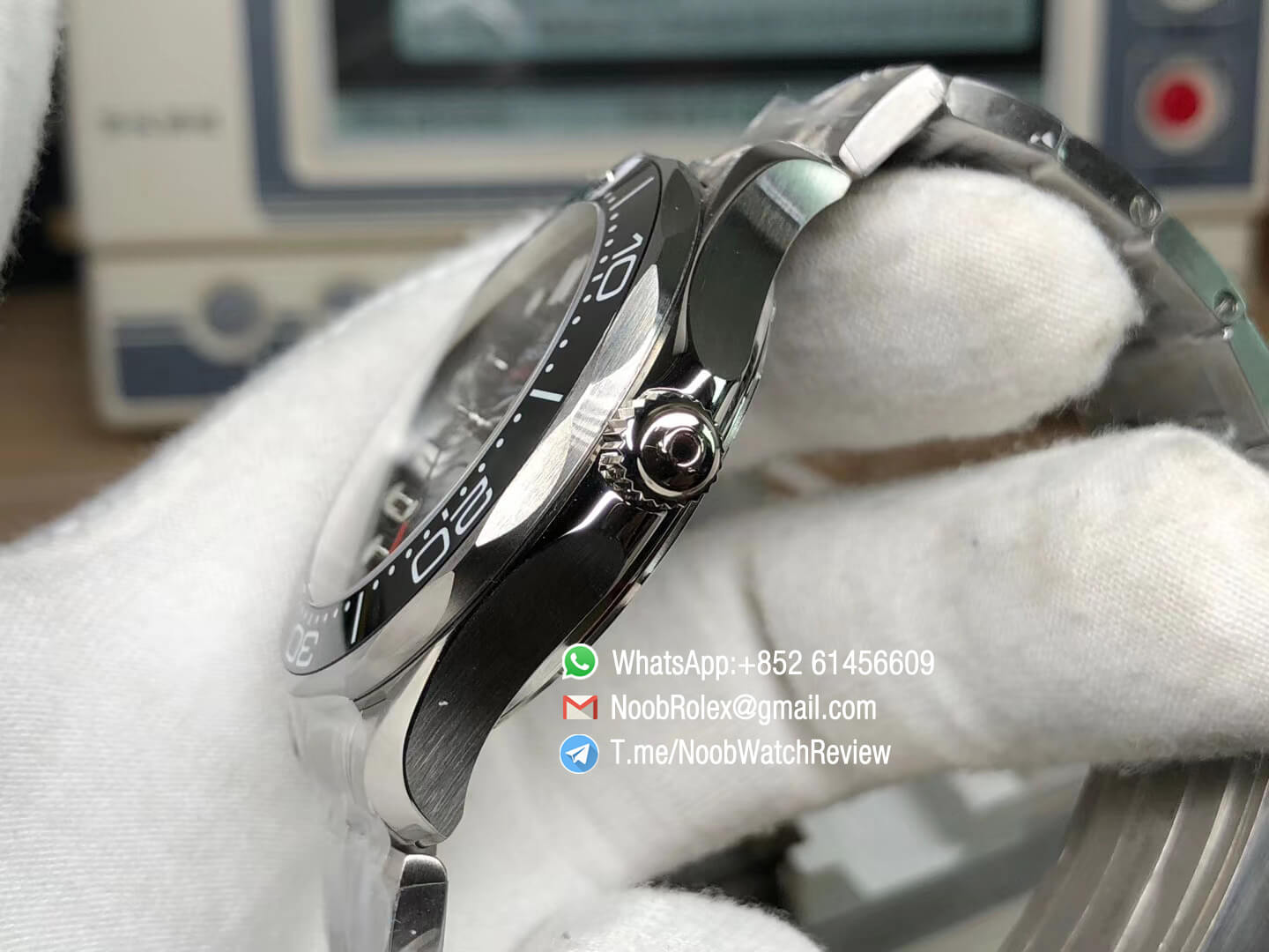 2018 Omega Seamaster Diver 300M Black Ceramic Black Dial on Steel Case Bracelet A8800 with Black Balance Wheel VSF V2 06