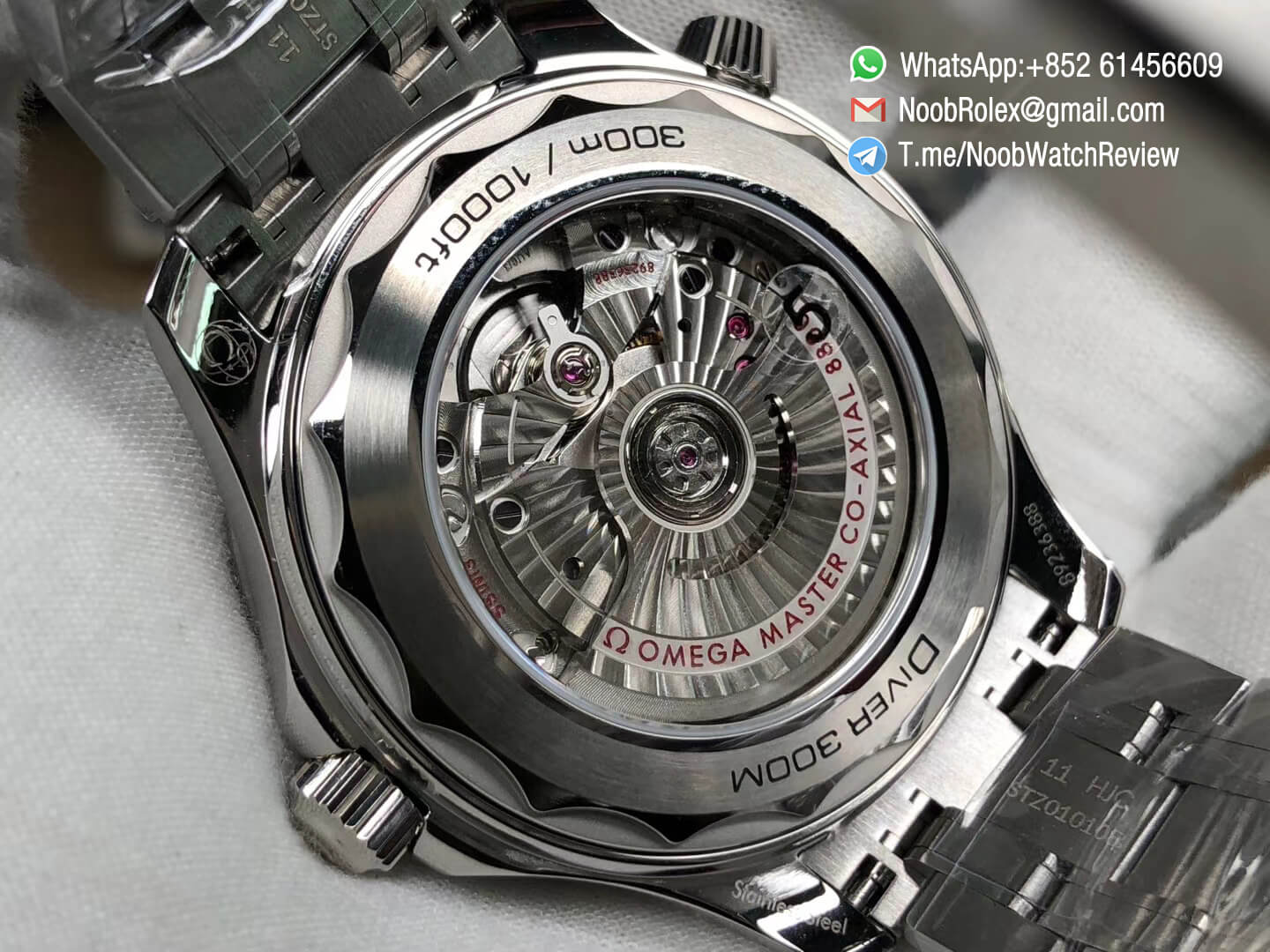 2018 Omega Seamaster Diver 300M Black Ceramic Black Dial on Steel Case Bracelet A8800 with Black Balance Wheel VSF V2 07