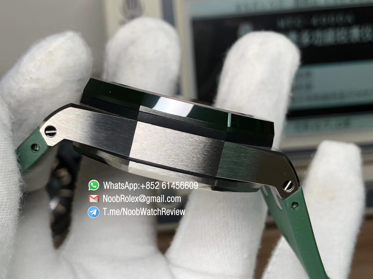 AP Royal Oak Offshore 2018 SIHH Combat 26400SO 44mm Ceramic Bezel Cream Dial Steel Case on Green Rubber Strap A3126 JF V2 05