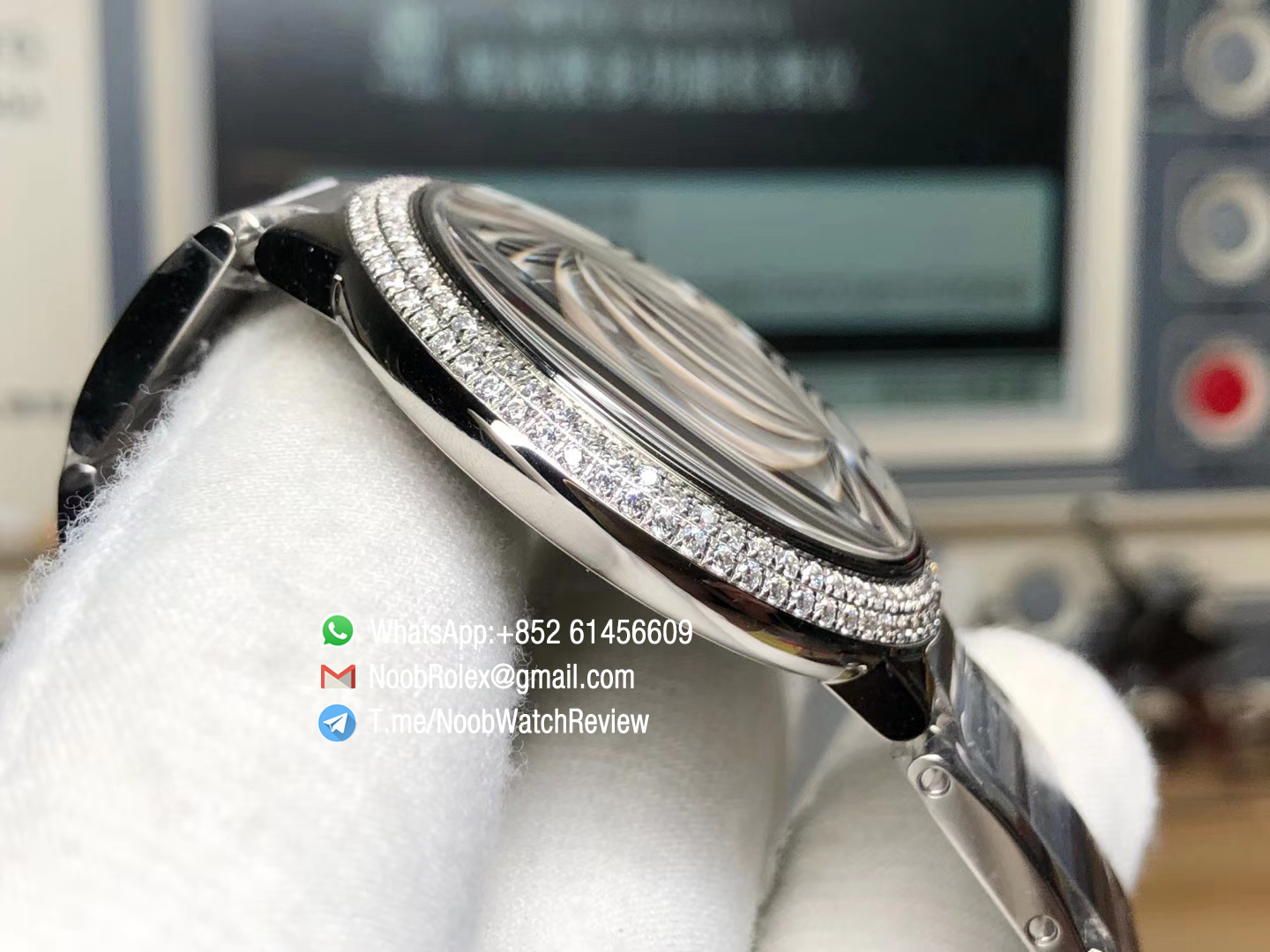 Ballon Bleu 42mm W69012Z4 Automatic Stainles Steel Case Bracelet Silver Textured Dial Diamonds Bezel A2824 V6F 04