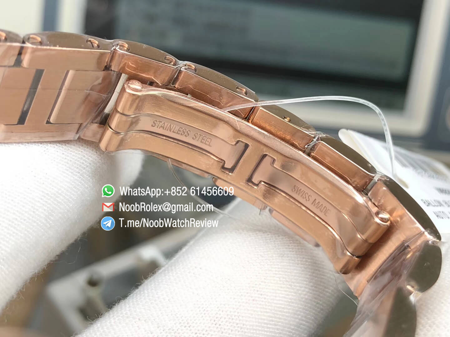 Ballon Bleu W6920071 33MM Lady Watch Automatic Rose Gold Case Bracelet Silver Textured Dial Diamonds Bezel NH05 V6F 08