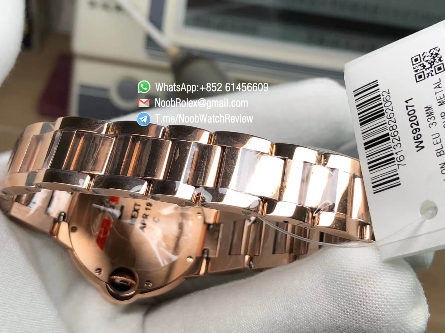 Ballon Bleu W6920071 33MM Lady Watch Automatic Rose Gold Case Bracelet Silver Textured Dial Diamonds Bezel NH05 V6F 09