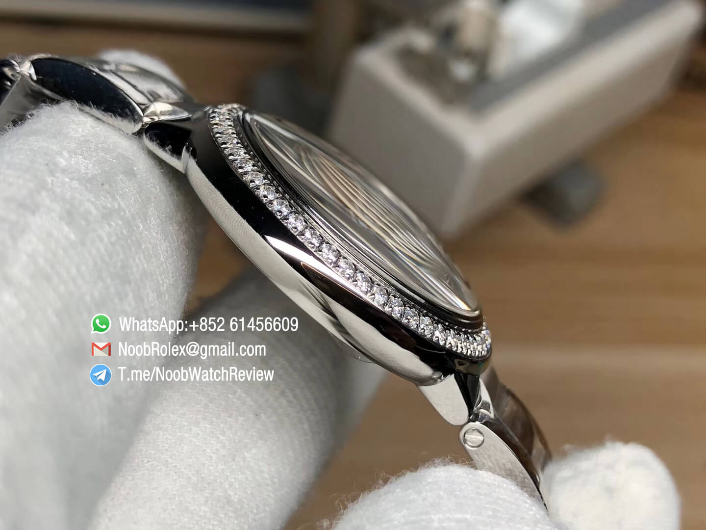 Balon Bleu W6920084 Lady Watch 33mm Silver Textured Dial Plated Diamonds Bezel Steel Case Br04acelet Swiss Ronda Quartz V6F 04