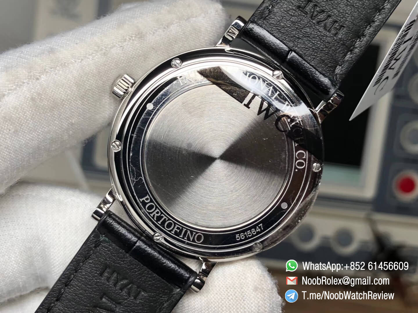 Best Rep IWC Portofino IW356502 Automatic Stainless Steel Case White Dial on Black Leather Strap A2892 MKS 07