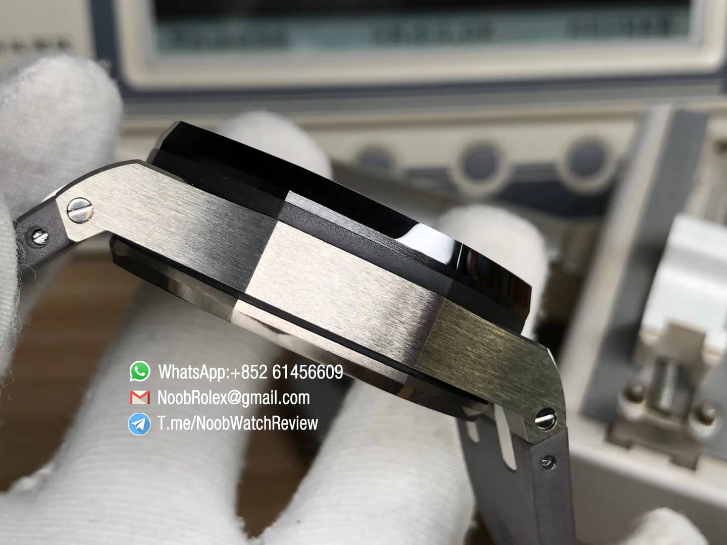 JF Sup Clone Royal Oak Offshore 44mm 26400IO 2017 Ceramic Bezel Titanium Case Black Dial On Grey Rubber Strap A3126 06