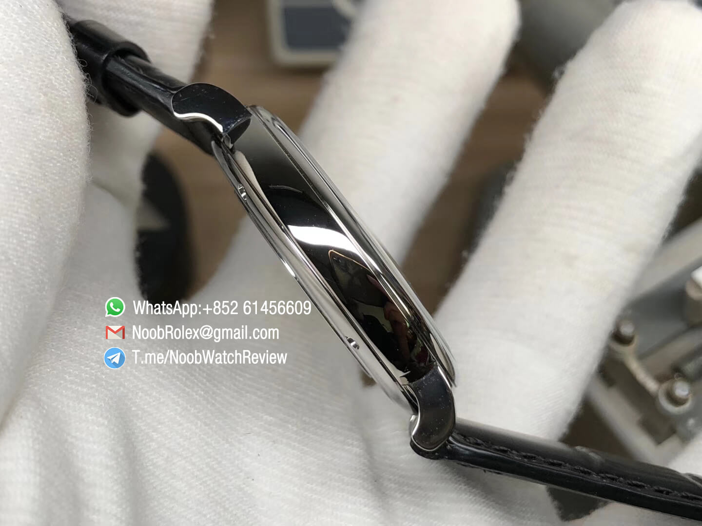 Portofino 150 Years IW356519 White Dial Steel Case on Black Croco Strap Swiss ETA2892 V7F 04