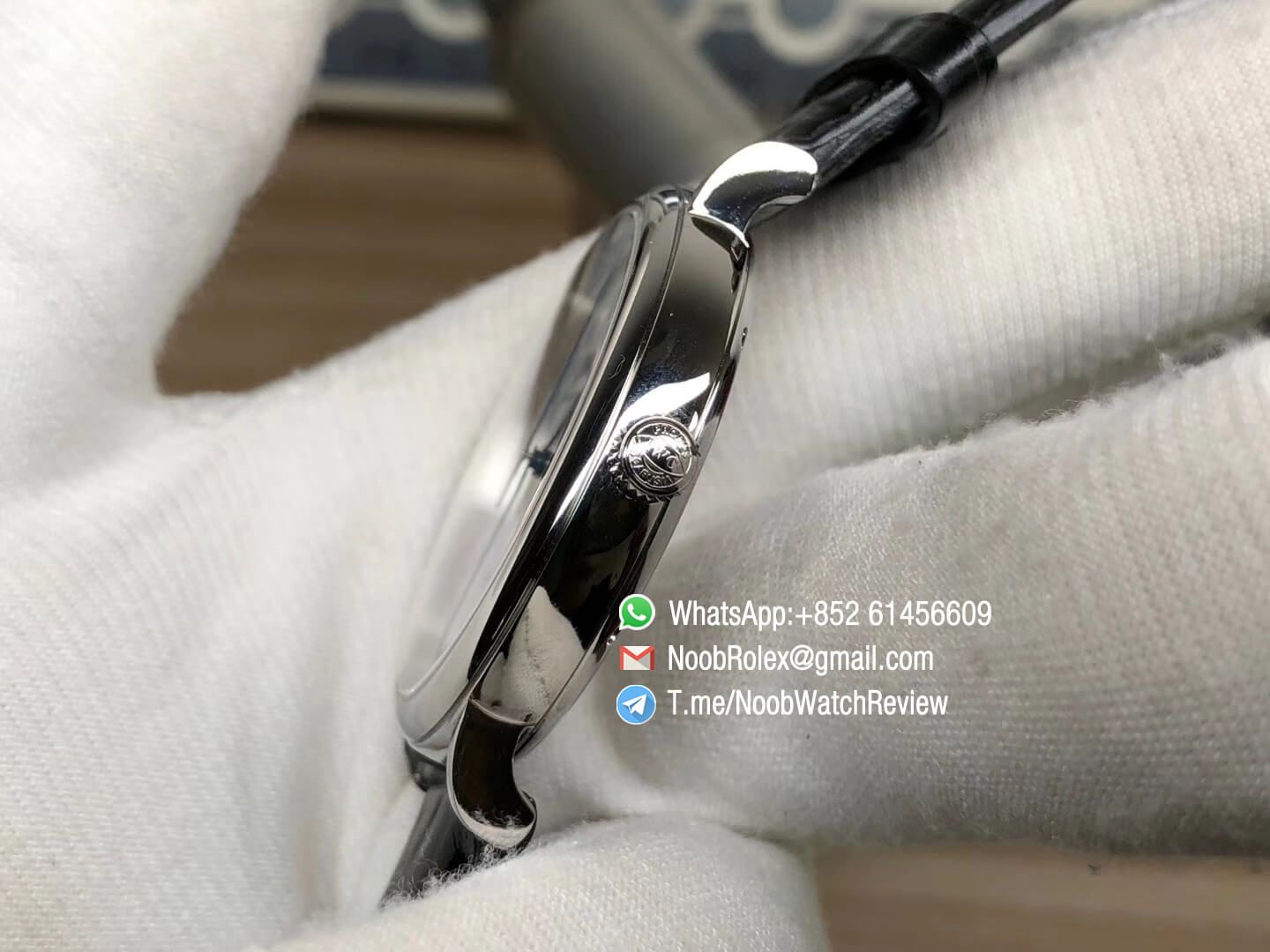 Portofino 150 Years IW356519 White Dial Steel Case on Black Croco Strap Swiss ETA2892 V7F 06