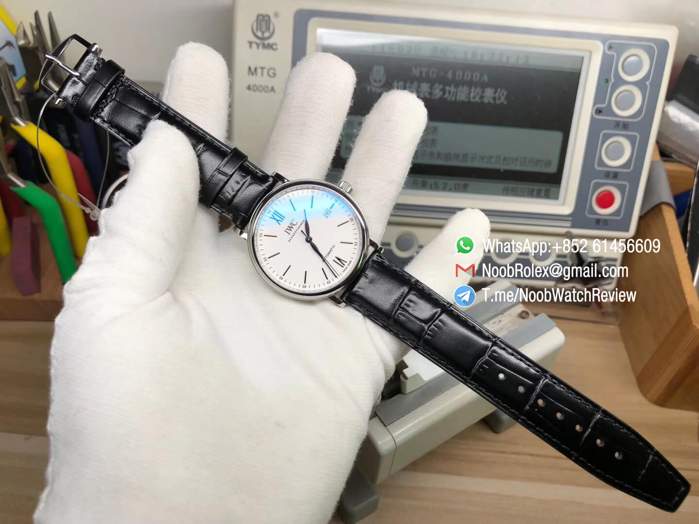 Portofino 150 Years IW356519 White Dial Steel Case on Black Croco Strap Swiss ETA2892 V7F 09