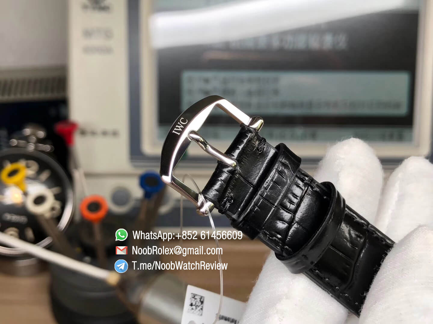 Portofino IW356501 Automatic Stainless Steel Case Black Dial on Black Leather Strap A2892 MKS Sup Clone 08